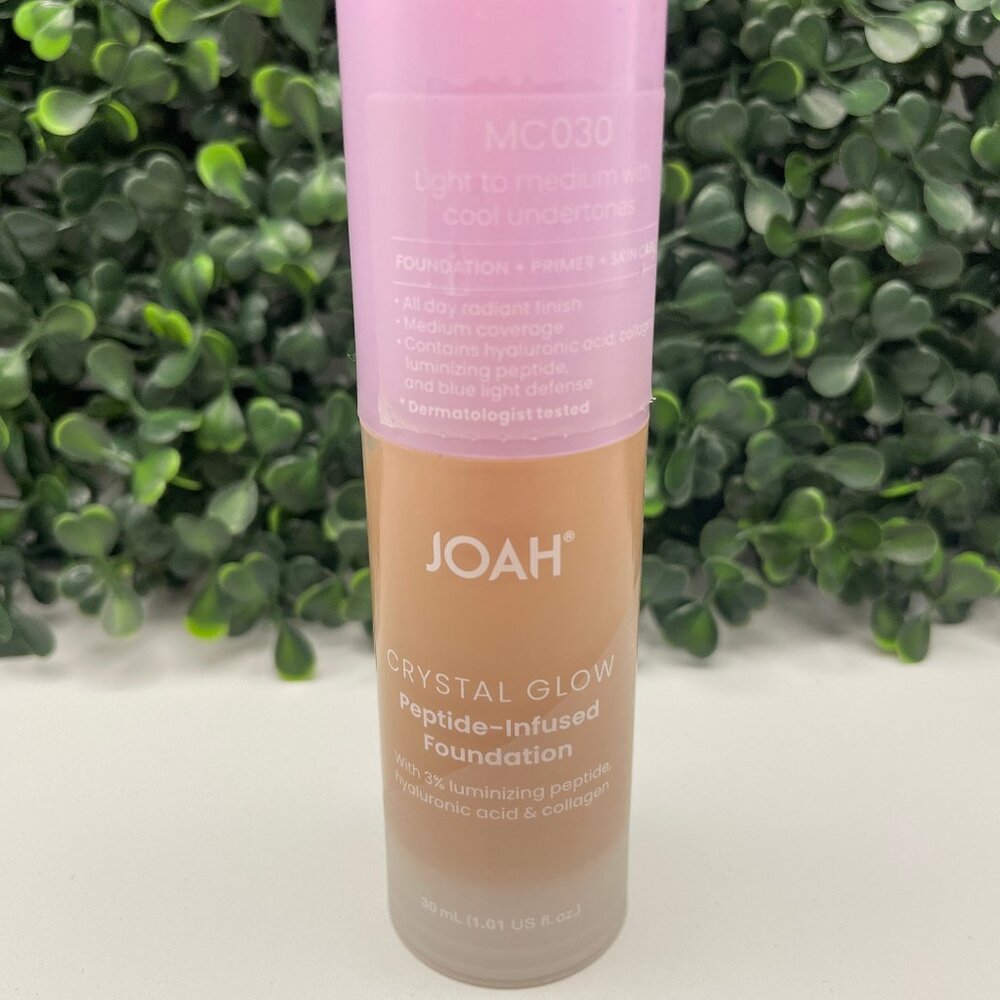 JOAH Crystal Glow Peptide-Infused Foundation with Blurring Face Primer - Light/M
